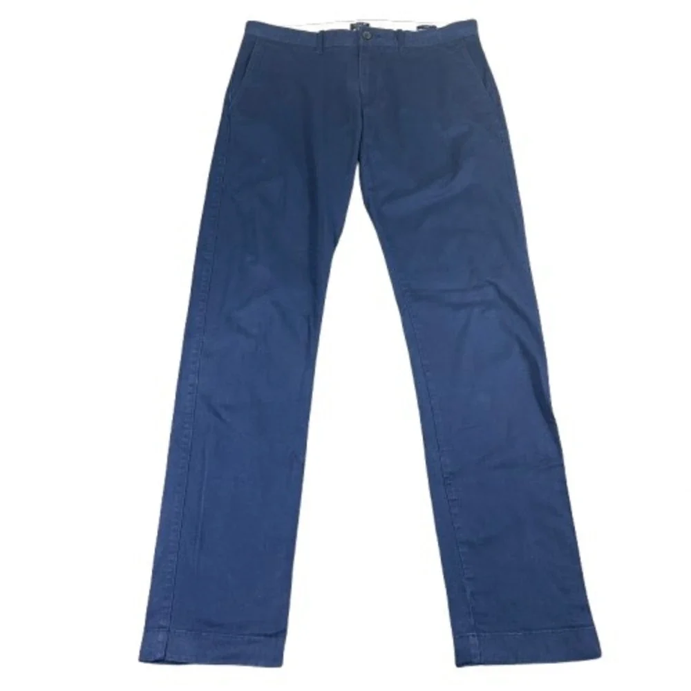 J. Crew Factory Mens Slim Flex Chino Pants Navy Blue Classic Preppy Size‎ 32x34